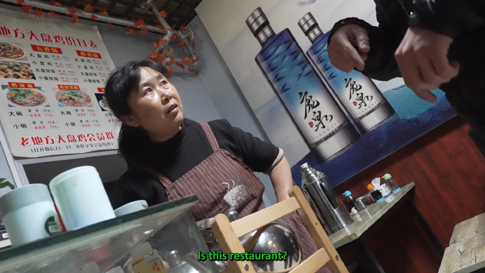 ludwig in a restaurant asking the worker if this is a restaurant and her looking confused